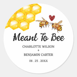 Sticker Rond Personnaliser Meant To Bee Enveloppe de mariage &