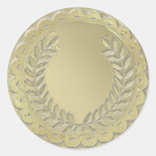Sticker Rond Personnaliser Modèle d'or Laurel Wreath (Devant)