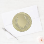 Sticker Rond Personnaliser Modèle d'or Laurel Wreath (Enveloppe)