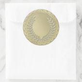Sticker Rond Personnaliser Modèle d'or Laurel Wreath (Sac)