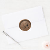 Sticker Rond *~* PERSONNALISER Monogram GOLD Black Wax Seal (Enveloppe)