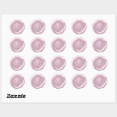 Sticker Rond *~* PERSONNALISER Monogram ROSE Sceau de cire d'or (Feuille)