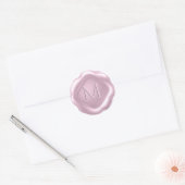 Sticker Rond *~* PERSONNALISER Monogram ROSE Sceau de cire d'or (Enveloppe)