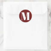 Sticker Rond Personnaliser monogramme nombre initial bordeaux b (Sac)