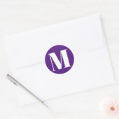 Sticker Rond Personnaliser monogramme nombre initial violet bla (Enveloppe)