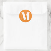 Sticker Rond Personnaliser monogramme numéro initial orange bla (Sac)
