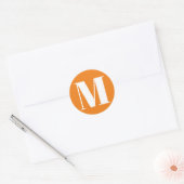 Sticker Rond Personnaliser monogramme numéro initial orange bla (Enveloppe)