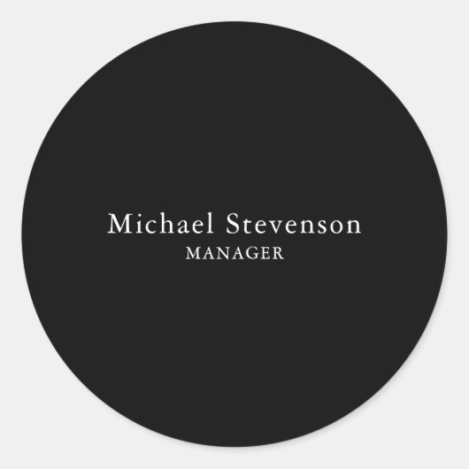 Sticker Rond Personnaliser noire Nom et titre Profession (Devant)