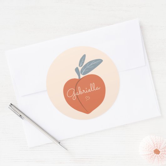 Sticker Rond Personnaliser Peach (Enveloppe)