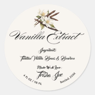 Sticker Rond Personnaliser Produits d'extraction de vanille pou