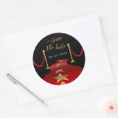 Sticker Rond Personnaliser Red Carpet Theme Party Enregistrer l (Enveloppe)