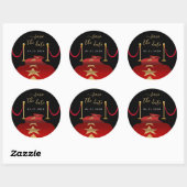 Sticker Rond Personnaliser Red Carpet Theme Party Enregistrer l (Feuille)