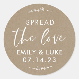 Sticker Rond Personnaliser Répandre l'amour Mariage Jam Favor