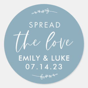 Sticker Rond Personnaliser Répandre l'amour Mariage Jam Favor