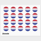 Sticker Rond personnaliser rouge, blanc et bleu (Feuille)