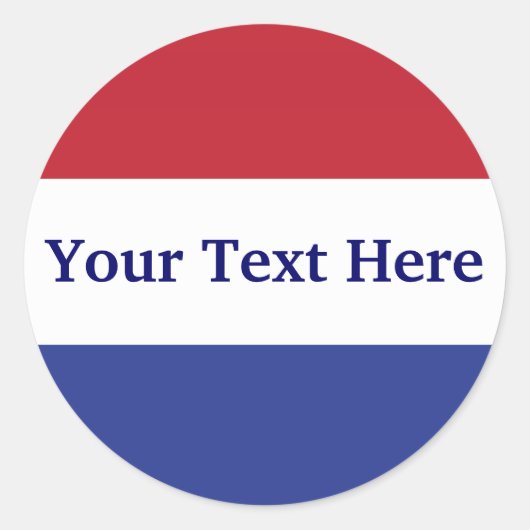 Sticker Rond personnaliser rouge, blanc et bleu (Devant)