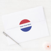 Sticker Rond personnaliser rouge, blanc et bleu (Enveloppe)