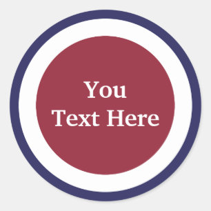 Sticker Rond personnaliser rouge, blanc et bleu
