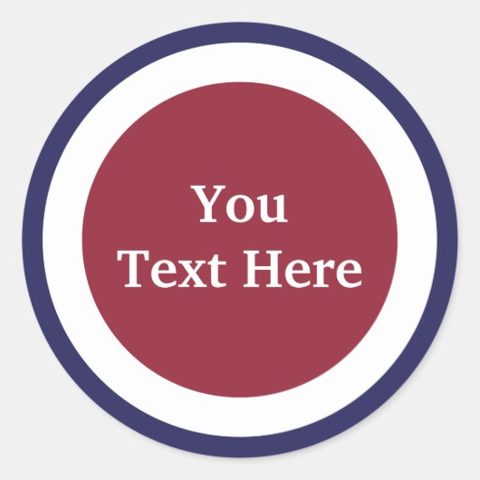 Sticker Rond personnaliser rouge, blanc et bleu (Devant)