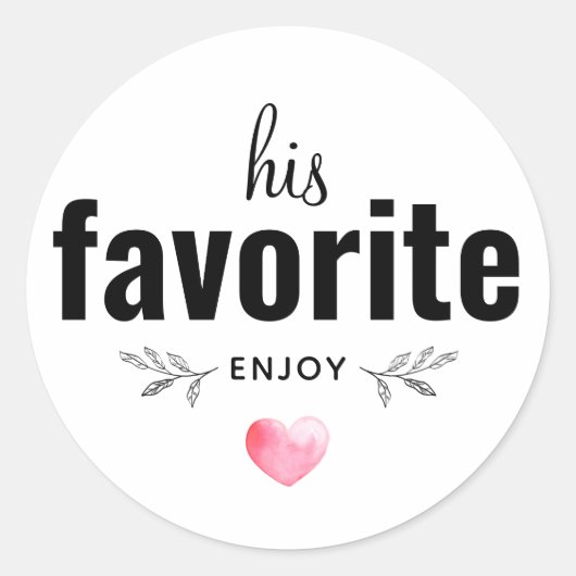 Sticker Rond Personnaliser Sa Faveur De Mariage Favorite (Devant)