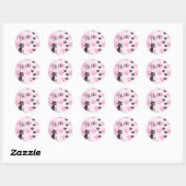 Sticker Rond Personnaliser Texte Chat © Pink Black Empreintes d (Feuille)