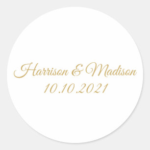 Sticker Rond personnaliser texte Mariage cadeau faveurs Classic