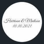 Sticker Rond personnaliser texte Mariage cadeaux faveurs<br><div class="desc">personnaliser texte Mariage cadeau faveurs Classic Round Sticker</div>