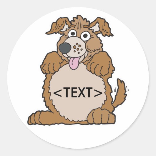 Sticker Rond Personnaliser un Chien Chien Chien Chien Chien,<TE (Devant)