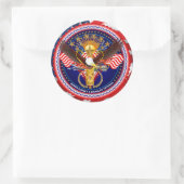 Sticker Rond Personnaliser vétéran Modifier et modifier la coul (Sac)