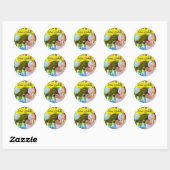 Sticker Rond Personnaliser votre bébé photo d'anniversaire (Feuille)