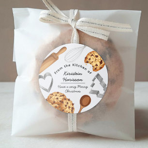 Sticker Rond Personnalisez le thème de la cuisson de biscuits f