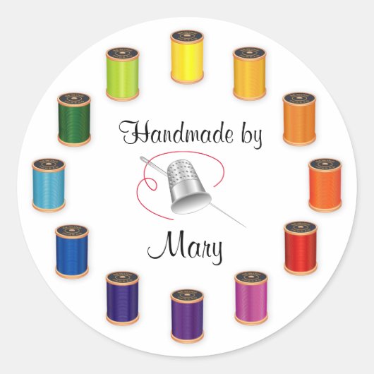 Sticker Rond Personnalisez vos coutures, tontes, aiguilles et f (Devant)