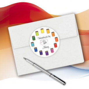 Sticker Rond Personnalisez vos coutures, tontes, aiguilles et f