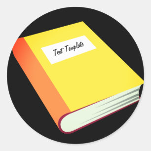Sticker Rond Personnalisez votre Emoji livre jaune