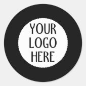 Sticker Rond Personnalisez votre logo d'entreprise noir et blan (Devant)