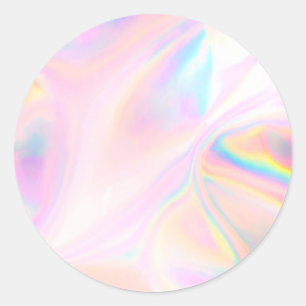 Sticker Rond Personnalité holographique Faux rose 