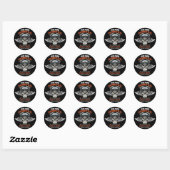 Sticker Rond Personnalized Biker Flying (Feuille)