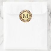 Sticker Rond Personnalized Monogram Leopard Print Pattern (Sac)