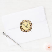 Sticker Rond Personnalized Monogram Leopard Print Pattern (Enveloppe)
