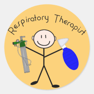 Sticker Rond Personne à bâtonnet de thérapeute respiratoire