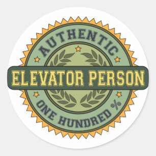 Sticker Rond Personne d'ascenseur authentique
