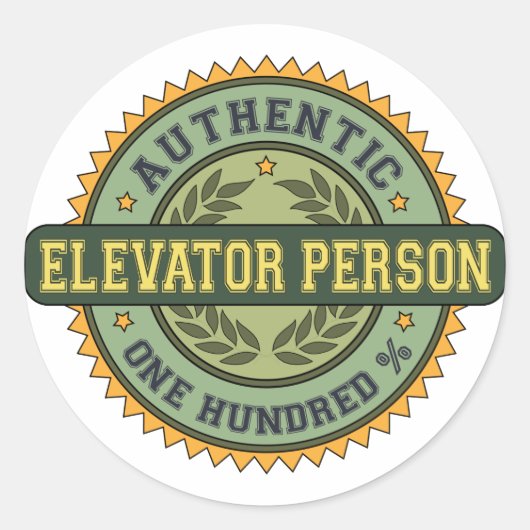 Sticker Rond Personne d'ascenseur authentique (Devant)