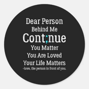 Sticker Rond Personne Derrière Moi Prévention Du Suicide Et Dép
