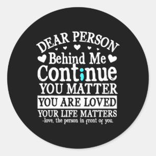 Sticker Rond Personne Derrière Moi Prévention Du Suicide Et Dép