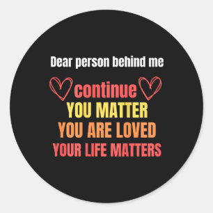 Sticker Rond Personne Derrière Moi Prévention Du Suicide Et Dép
