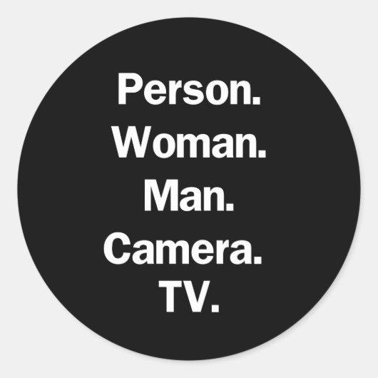 Sticker Rond Personne. Femme. Mec. Caméra. TV. (Devant)