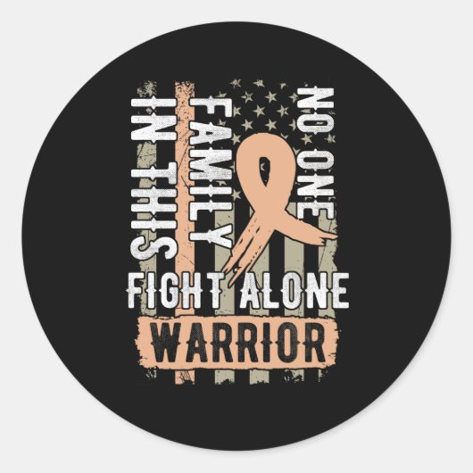 Sticker Rond Personne ne combat seul la sensibilisation au canc (Devant)