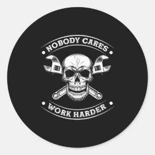 Sticker Rond Personne ne se soucie de l'entrepreneur qui travai
