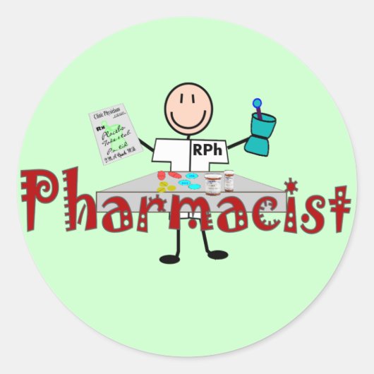 Sticker Rond Personne-ressource du pharmacien—Cadeaux (Devant)