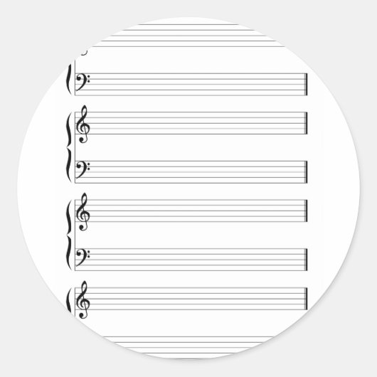 Sticker Rond Personnel musical et Staves (Devant)